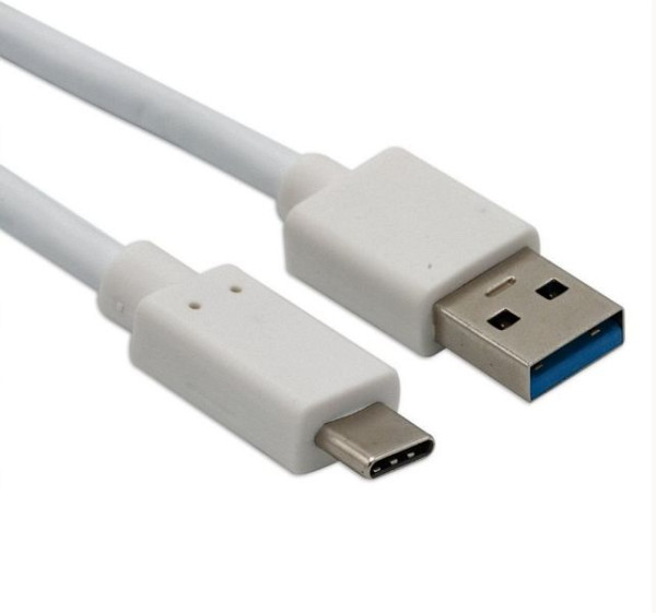 Helos USB Type-C a USB 3.1 cable de carga/datos, 1 m blanco, 181543