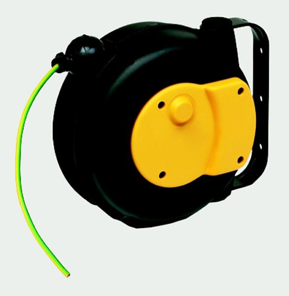 Enrollacables Ebinger MINI ELEKTRIK, carcasa de plástico resistente a los impactos, resistente a los rayos UV, cable de 7 m H05V-F (verde-amarillo) 1x6 mm² clase de protección IP 42, 2.200.001