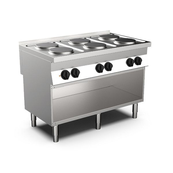 Mareno MO-700 cocina eléctrica con 6 fogones redondos, 120cm, 170.408