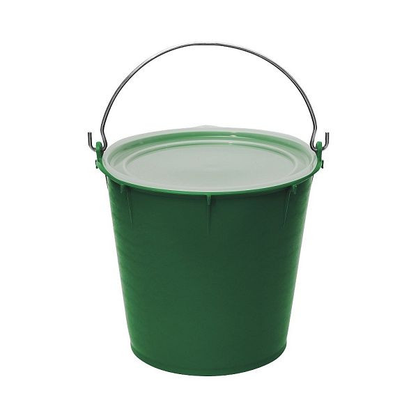 Cubo de alimentación Growi de 7 litros, sin tapa, apto para alimentos, 320 mm Ø, 250 mm de altura, color: verde, 10062961