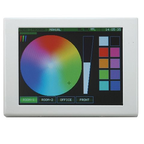 Estructura de pantalla táctil rutec LCD RGB DMX con marco blanco, 88477
