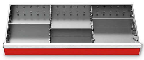 Bedrunka+Hirth Juego de separadores metálicos de 5 piezas, R 36-16, altura de panel 75 mm, dimensiones en mm (AnxPrxAl): 900 x 400 x 75, 198-144-75