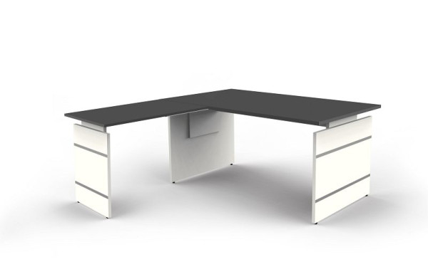 Kerkmann escritorio auxiliar de altura regulable A 1600 x P 800 x Al 680-760 mm, forma 4, color: antracita, 11465013