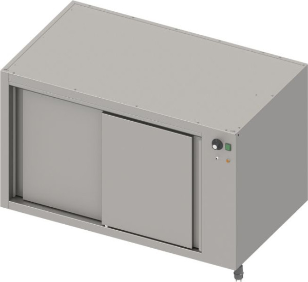 Caja de armario bajo de paso calefactable de acero inoxidable Stalgast versión 2.0 con puertas correderas, construcción de base 1500x640x660 mm, BX15681F