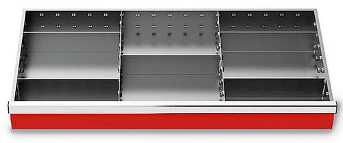 Bedrunka+Hirth Juego de separadores metálicos de 7 piezas, R 36-16, altura de panel 75 mm, dimensiones en mm (AnxPrxAl): 900 x 400 x 75, 198-146-75