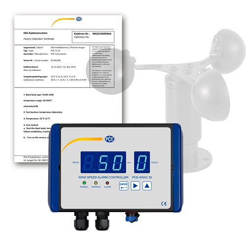 PCE Instruments Anemómetro con prealarma y alarma, PCE-WSAC 50-311