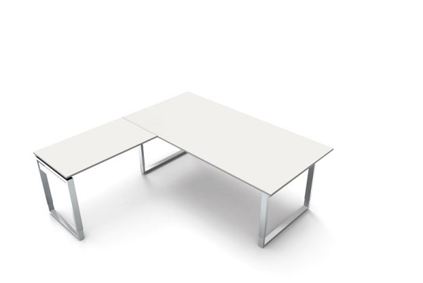 Puesto de trabajo angular Kerkmann de escritorio An. 1800 x Pr. 800 x Al. 680-820 mm, color: blanco, 11437810