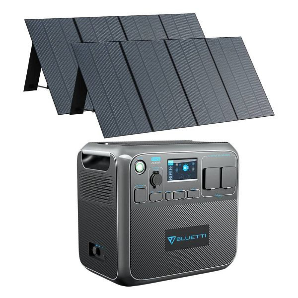 Generador solar portátil BLUETTI AC200P + 2 paneles solares PV350, AC200P+2xPV350