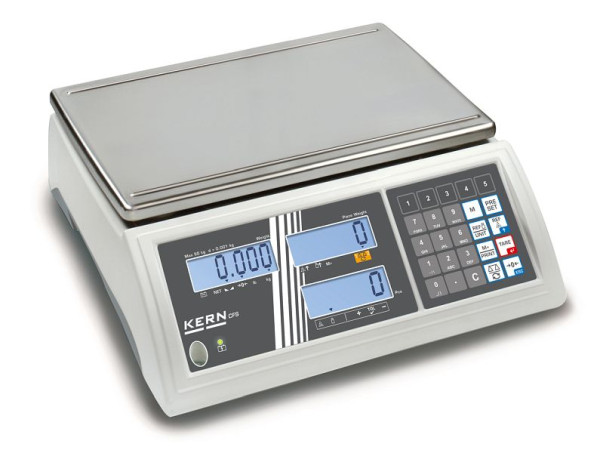 Báscula contadora Kern rango de pesaje 50 kg, legibilidad 1 g, linealidad ± 0,002 kg, unidades kg, lb, área de pesaje 370 × 240 mm, CFS 50K-3