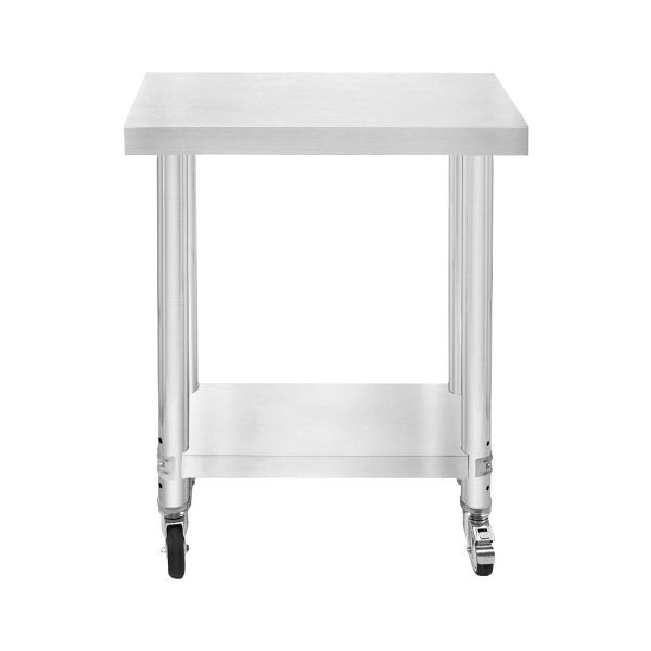 KuKoo Gastro mesa de trabajo de acero inoxidable mesa de preparación mesa de cocina móvil 60cm x 30cm, 211611