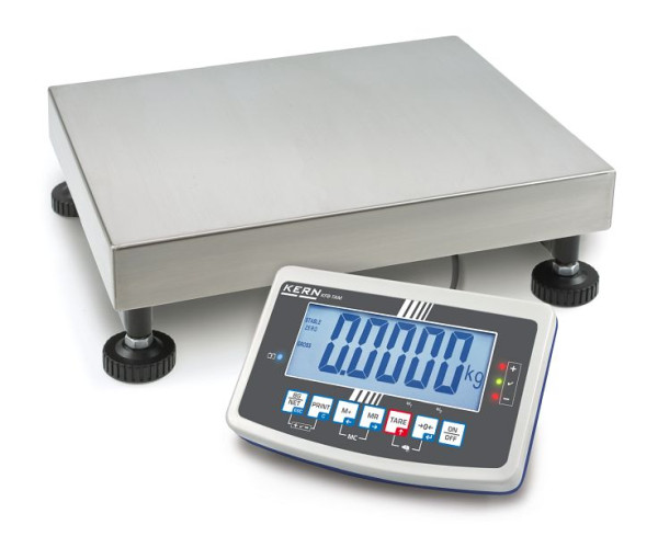 Báscula de plataforma industrial Kern, rango de pesaje de 15 kg, legibilidad de 5 g; 10 g, linealidad ± 0,005 kg; 0,01 kg, unidades kg, área de pesaje 400 × 300 mm, IFB 30K5DM