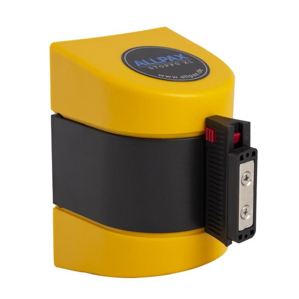 ALLPAX STOPPO XL Cinta de barrera magnética extensible para montaje en pared amarillo negro 5 m, casete amarillo, 10011732