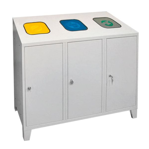 Sistema de clasificación de materiales reciclables ADB para tres contenedores de basura, 45445